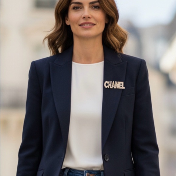 UNISEX RHINESTONE LETTER BROOCH IN GOLD OR SILVER NWOT - Picture 5 of 6